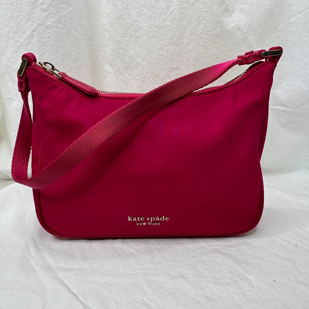 Kate Spade The Little Better Sam Pink Nylon Purse Shoulder Bag Fuchsia‎